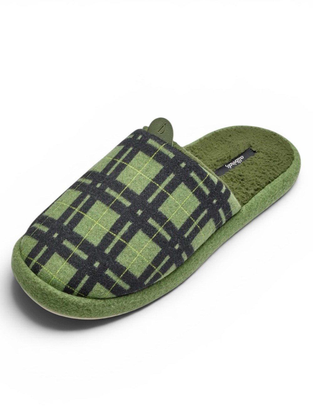 Allbirds Wool Dwellers Unisex Slippers In Tartan Botanic Green Plaid